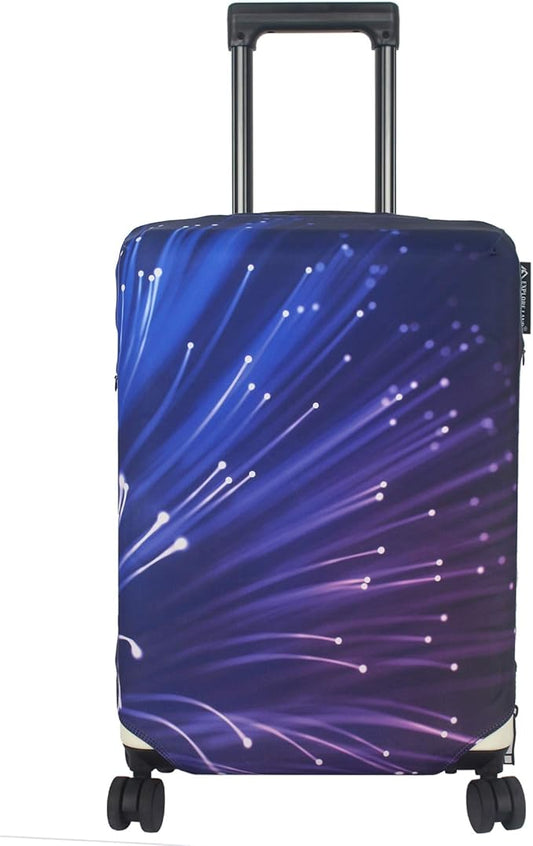 Explore Land Travel Luggage Cover Suitcase Protector Fits 27-30 Inch Case (Fireworks, L)