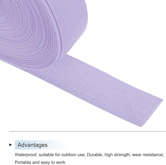 MECCANIXITY Lightweight Polypropylene Webbing Strap 1 1/2" 25 Yard Backpack Strapping Band Pink for Outdoor Luggage Cargo Straps