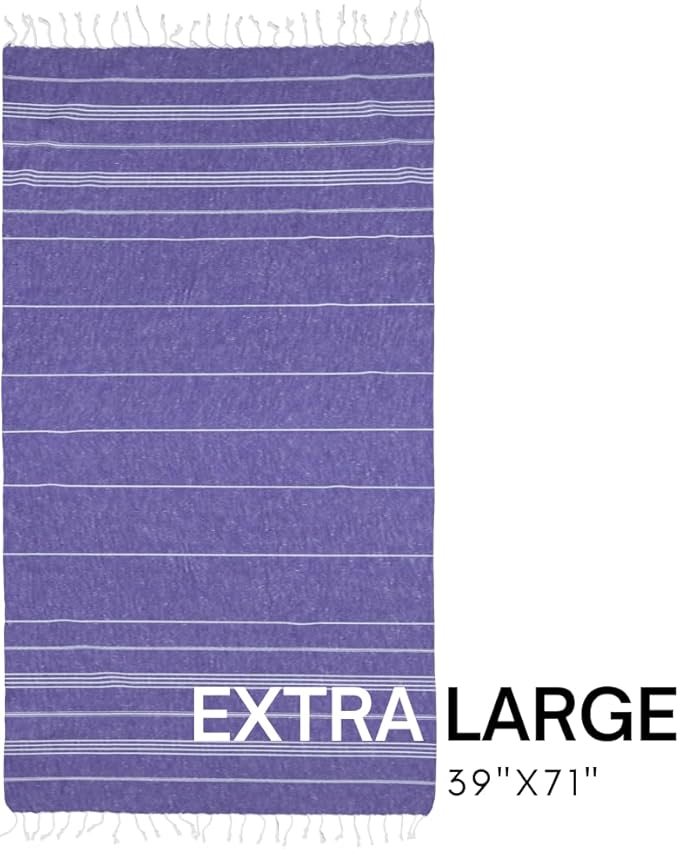 BAY LAUREL Turkish Beach Towel with Travel Bag 39 x 71 Quick Dry Sand Free Lightweight Large Oversized Towels Light