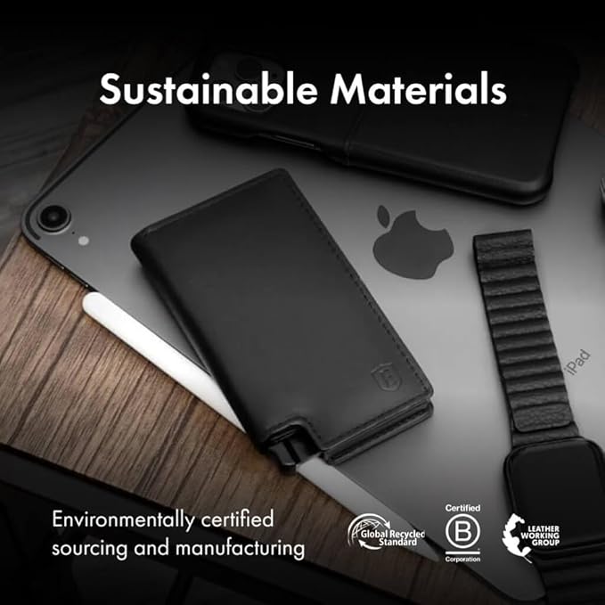 Ekster - Parliament Pop Up Wallet for Men - RFID Blocking Metal Card Holder Wallet with Push Button and Card Ejection - Minimalist Leather Tactical Daily Carry Parliament - Easy Access, Nappa Black