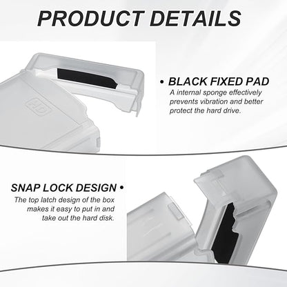 PATIKIL 6.5" x 4.5" Hard Drive Disk Case, 5Pcs Plastic Hard Disk Storage Box Portable Anti-Static Case for 3.5" External SSD HDD, Grey