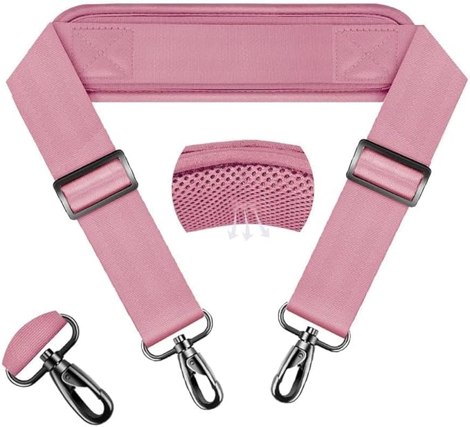 ZINZ 74" Shoulder Strap with Fixed Pad and Dual Balanced Buckles，Pink