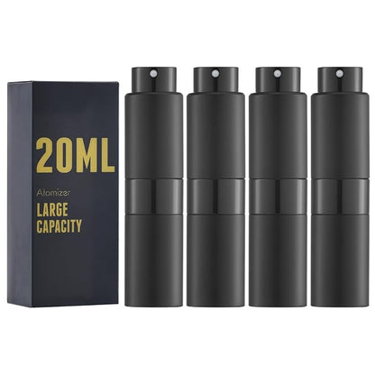 20ML Perfume Atomizer, Travel Cologne Spray Bottle, Mini Empty Sprayer Dispenser (Black,4PCS)