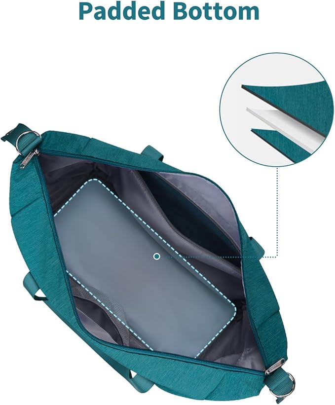 Narwey Carry on Bag 22x14x9 Airlines Approved Travel Duffel Bag Duffle Bag with Wet Pocket Overnight for Women and Men 40L (Teal)