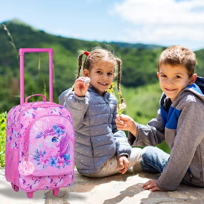 KLFVB Kids Luggage for Boys Girls, Cute Rolling Wheels Suitcase for Toddler, Children Travel Carry on Suitcase