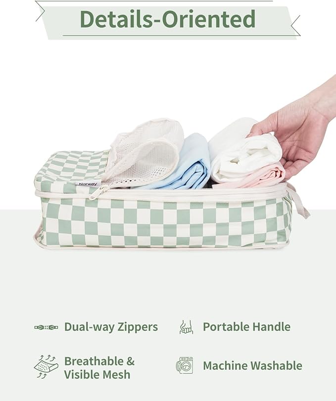 Narwey 6 Set Compression Packing Cubes for Travel Kids Women Carry on, Packing Organizers Bag for Backpack Luggage Suitcase Duffle Bags