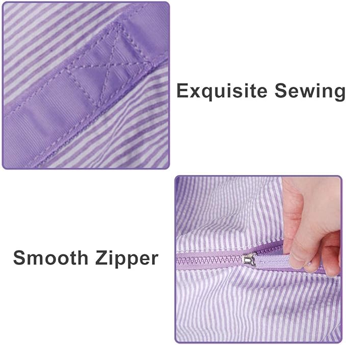 Gabigaba Kids Travel Overnight Bag Seersucker Carry On Lightweight Weekender Duffel Bag for Boys and Girls (Lavender)