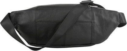 Genuine Leather Fanny Pack/Waist Bag/Organizer with Adjustable Belt, Multiple Pockets For Men and Women