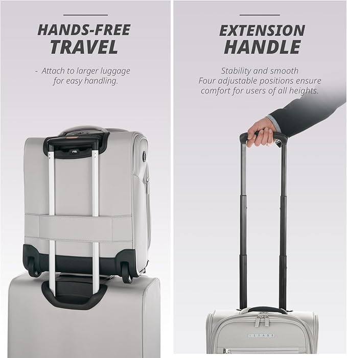 Verage Under Seat Luggage with Wheels, Softside Expanable Small Suitcase Carry On Luggage Bags for Airlines Airplanes Short Trip Men Women (Cloud Gray, 16-Inch Rolling Underseat)