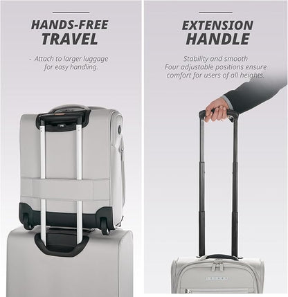 Verage Under Seat Luggage with Wheels, Softside Expanable Small Suitcase Carry On Luggage Bags for Airlines Airplanes Short Trip Men Women (Cloud Gray, 16-Inch Rolling Underseat)