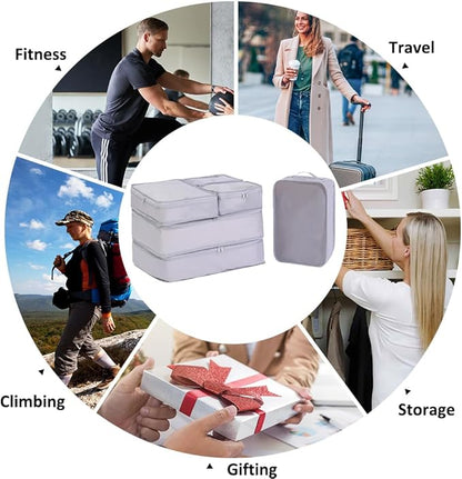 Packing cubes for Travel, CALACH Luggage Organizer Bags 6 Set Packing Cubes for Suitcases Travel Essentials for Carry on Mesh Suitcase Organizer with Shoe Bag (grey)