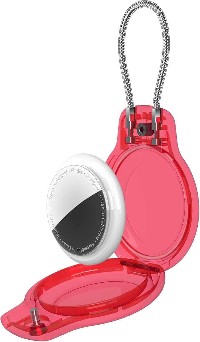 for AirTag Holder Waterproof Case with Keychain, Hidden Air Tags-4 Pack for Apple Air Tag Holder with Wire Cable Lock Key Ring Chain Air Tagholder Accessories for GPS Item Tracker Kids,Keys,Luggage