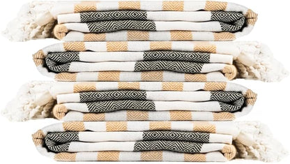 Cotton Turkish Beach Towel with Towels Oversized 36"x72" Pool Absorbent Extra Large Quick Dry Sand Travel Towel (Sage & Sand, 4 Pack)