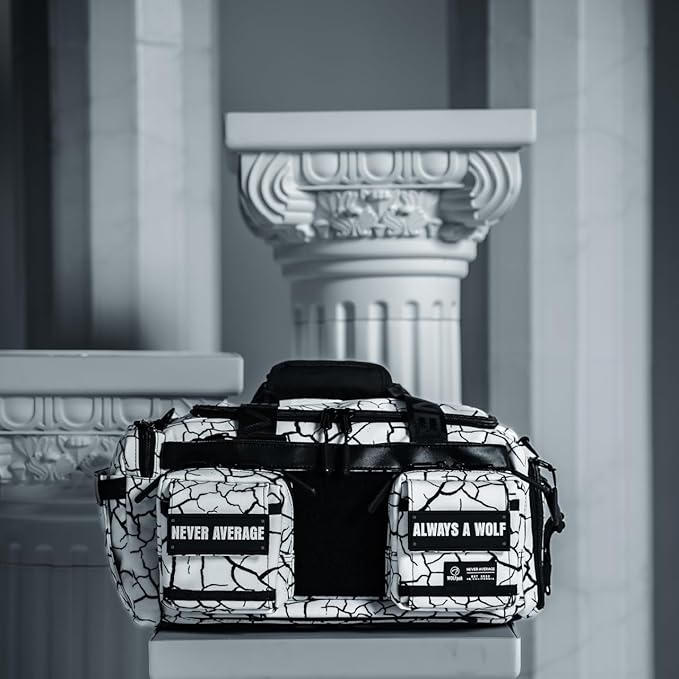 WOLFpak 20L Mini Duffle Bag for Gym & Travel | Waterproof Carry-On Weekender Bag with Shoe Compartment, Hard Bottom, and Tactical Molle System (Part 2: The Reign)