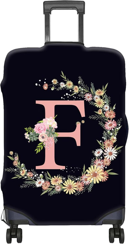 Luggage Suitcase Cover Protector Luggage Elastic Washable Baggage Covers Initial Cute Aesthetic for Unisex Women Girls Travel Trip M(22-25 inch)-Letter F