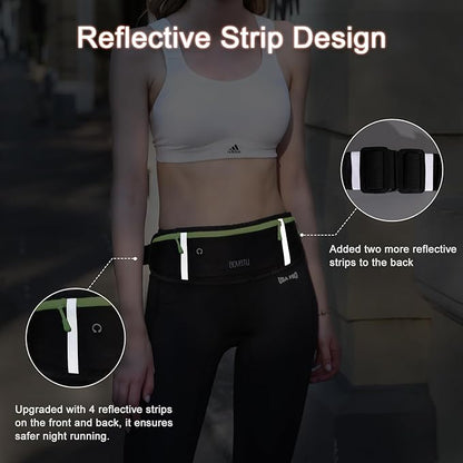 Running Belt Waist Fanny Pack: Slim Phone Holder Workout Pouch for Walking JoggingBlack