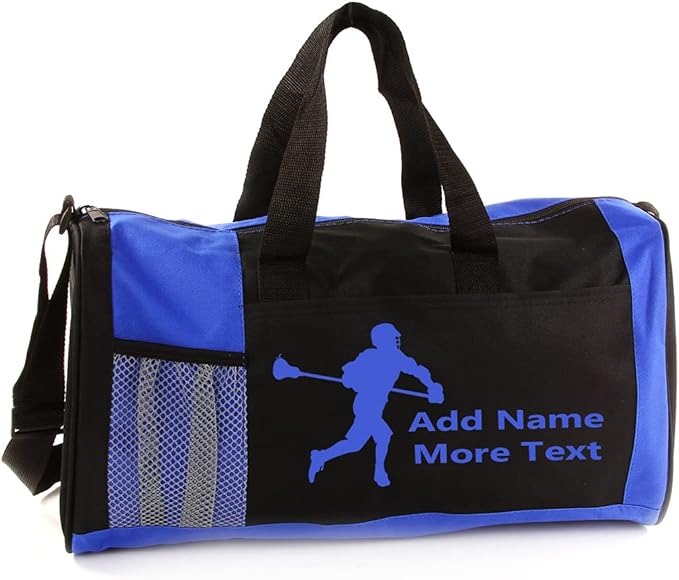 Personalized Kids 18 Inch Sport Duffel Bag With Custom Name & Text - Lacrosse