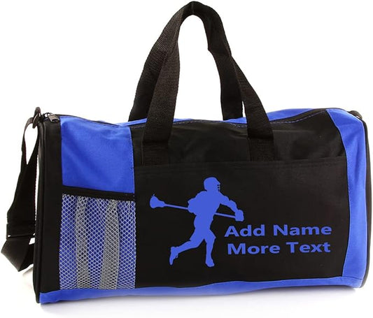 Personalized Kids 18 Inch Sport Duffel Bag With Custom Name & Text - Lacrosse