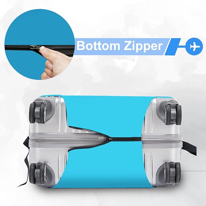 ANNA QUEEN Cute Emoticons Blue Luggage Cover Washable Suitcase Protector Suitcase Cover Anti-Scratch,Stretchable Fit for 18-32Inch Luggage,Travel Bag Cover M(fits 22-25Inch suitcase)