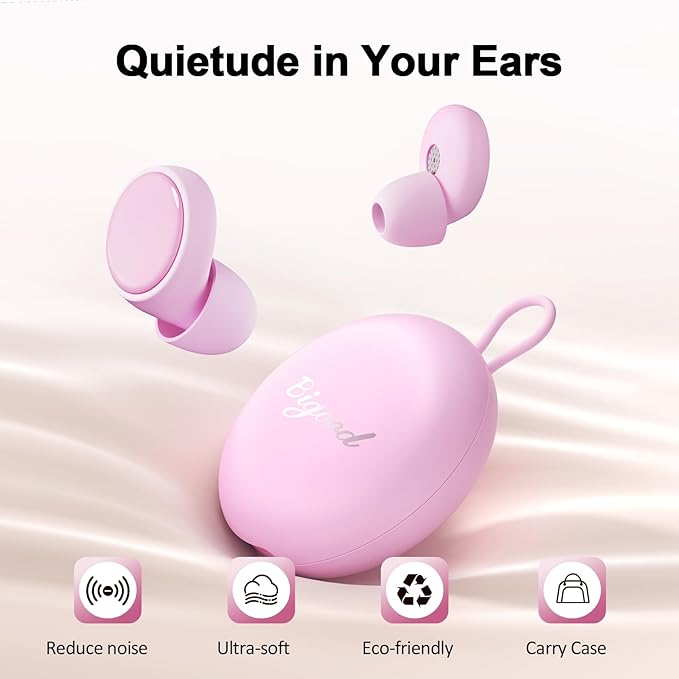 Ear Plugs for Sleeping Noise Cancelling, 45dB Noise Reduction Earplugs for Sleep, Concert, Snoring, Parenting & Noise Sensitivity Relief, Hearing Protection Reusable Earplugs with 8 Soft Tips Pink