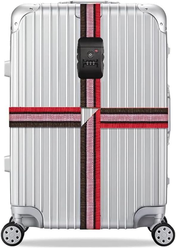 Travel Luggage Strap Adjustable Suitcase Packing Belt with TSA Combination Lock