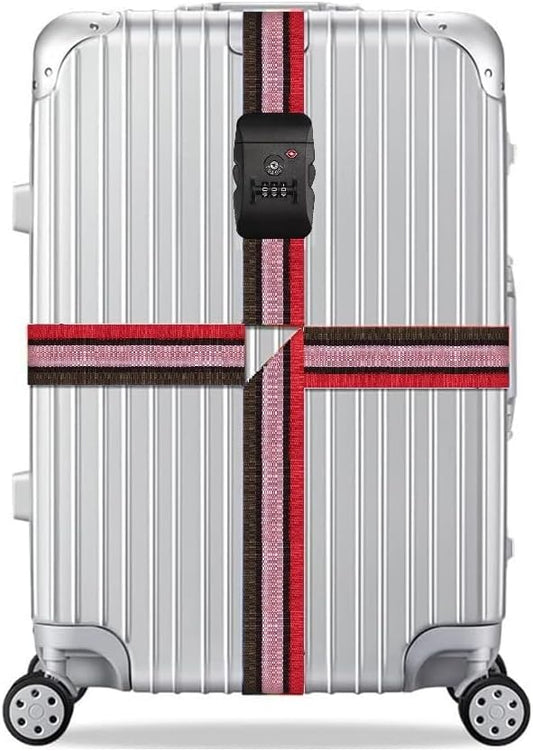 Travel Luggage Strap Adjustable Suitcase Packing Belt with TSA Combination Lock