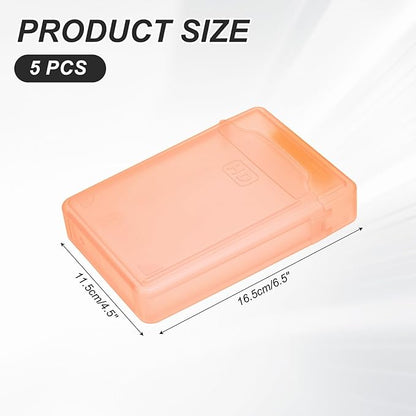 PATIKIL 6.5" x 4.5" Hard Drive Disk Case, 5Pcs Plastic Hard Disk Storage Box Portable Anti-Static Case for 3.5" External SSD HDD, Orange
