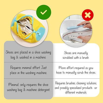 Shoe Washing Machine Bag for Washer and Dryer – Reusable Mesh Laundry Bag for Sneakers with YKK Zipper, 2-Pack