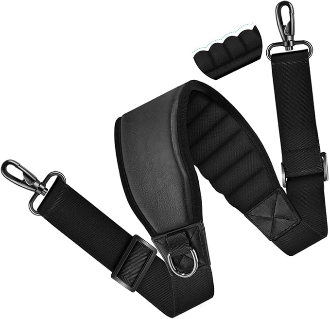ZINMARK Shoulder Strap 59" with Fixed Pad and Dual Balance Buckles and Swivel Metal Hooks for Laptop Bag and Most Bag