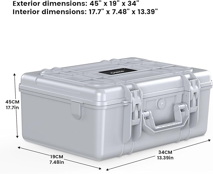 ORICO Hard Drive Case 3.5inch 20-Bay HDD/SSD Multi-Protection Storage Suitcase with Foam Hard Case Shockproof Anti-Static MoistureProof Carrying Box-PSC L20