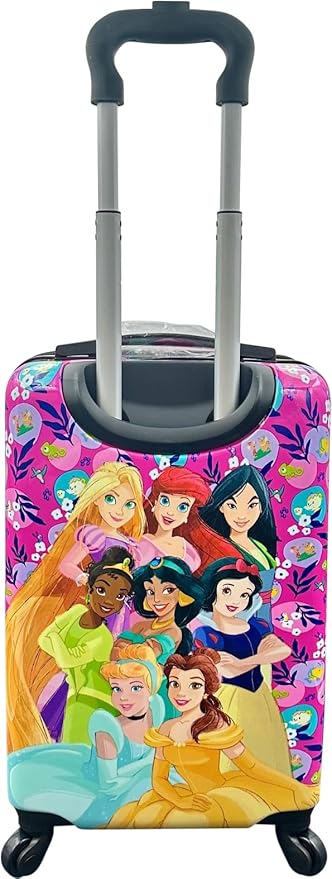 Fast Forward Kids Licensed Hard-Side 20” Spinner Luggage Lightweight Carry-On Suitcase (Princess)