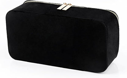 HofferRuffer Jewelry Box Organizer for Women Girls, Travel Jewelry Case with Portable Zipper Bags, Jewelry Storage Ideal for Travel & Home Organization (12pcs-Black Velvet)