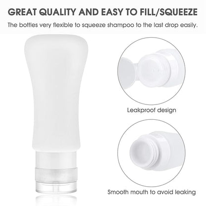 14 Pack Silicone Travel Bottles Set, Leak Proof Travel Size Containers, Perfect For Personal Travel (Green)