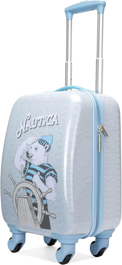 Nautica Kids Luggage - 18" Airline Approved Rolling Hardside Upright Carry-on Suitcase with Wheels (Polar Voyage)