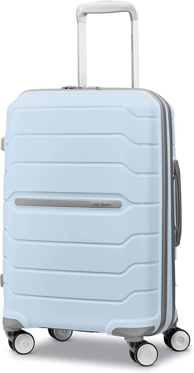 Samsonite Freeform Hardside Carry-On Luggage with Spinner Wheels - Hardshell Suitcase - TSA, Airline-Approved - Expandable Hard Shell, Smooth Rolling Wheels for Lightweight Travel - Powder Blue