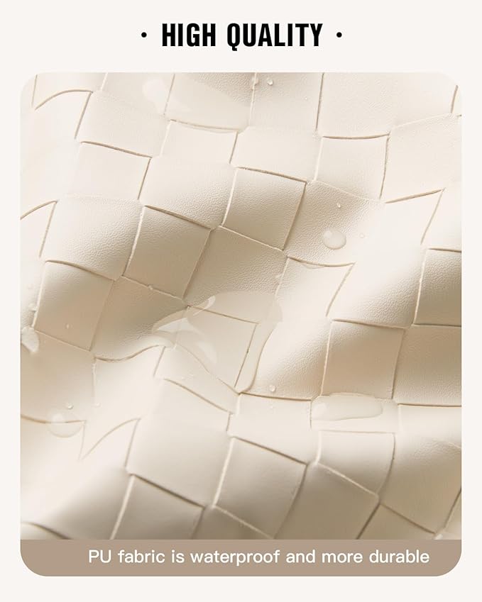 EACHY Travel Toiletry Bag with Hanging Hook, Portable Makeup Cosmetic Bags for Women, Water-Resistant Full-Size Travel Accessories (Plait White)