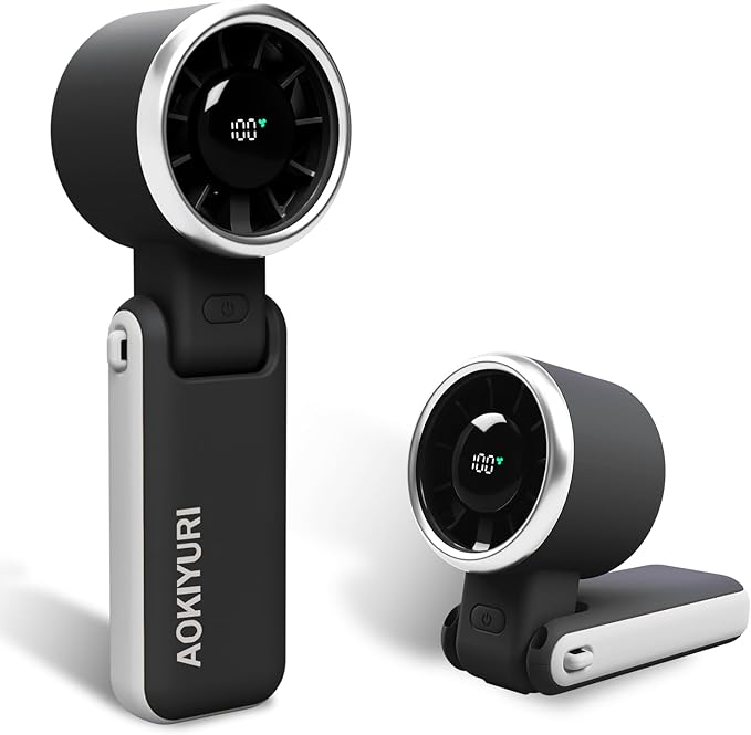 Foldable Handheld Fan | 5-Speed Turbo Blast | 16-Hour Runtime | Type-C Fast Charging | 3-in-1 Portable Design - Perfect for Travel, Camping, Office & Gifts