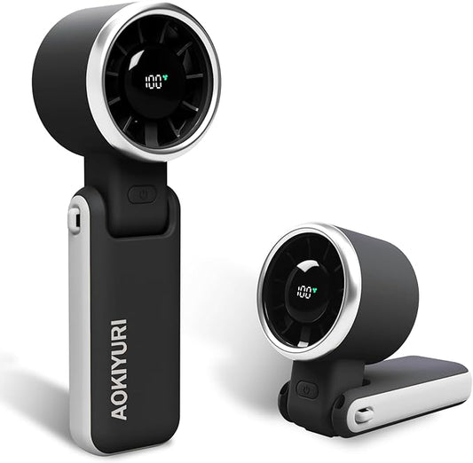 Foldable Handheld Fan | 5-Speed Turbo Blast | 16-Hour Runtime | Type-C Fast Charging | 3-in-1 Portable Design - Perfect for Travel, Camping, Office & Gifts