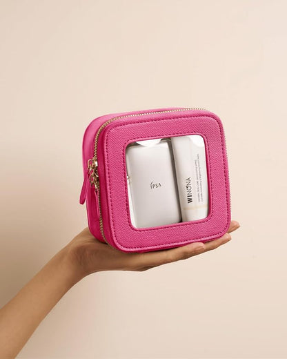 Clear Cosmetic Bag Set for Women Makeup Bag with Handle, 3 Pcs Travel Toiletry Bag Transparent Cosmetic Case Portable Make Up Organizer Bag for Essentials