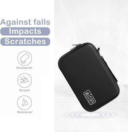 MOSISO Electronic Organizer Travel Case Compatible with MacBook Power Adapter, Compatible with Magic Mouse & Pencil, SD Card, USB Flash Disk with 4 Modular Insert & 2 Cable Tie & Snap Hook, Black