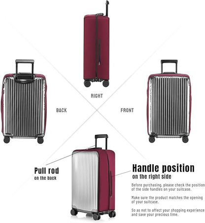 No Disassembly Suitcase Covers for Luggage - 22 Inch Clear Luggage Cover Protector, Red PVC Luggage Protector Suitcase Cover