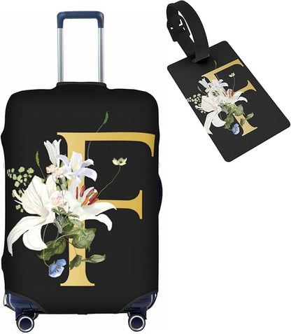 Decorative F Suitcase Protectors Elastic Washable Luggage Covers With Concealed Zippers For 18-32 Inch Luggage (Size Xl: Fits 29-32 Inch)