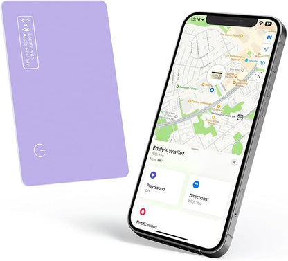 Eelexa Wallet Tracker Card, Rechargeable Thin Luggage Tracker, Works with Apple Find My (iOS Only), Item Finder for Wallet, Suitcase, ID Card, IP68 Waterproof