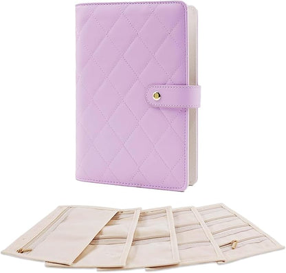 Travel Jewelry Organizer Case ， Portable Jewelry Organizers Storage Book, Compact Jewelry Roll for Earrings, Rings, Necklaces - Perfect Jewelry Travel Bag for Women