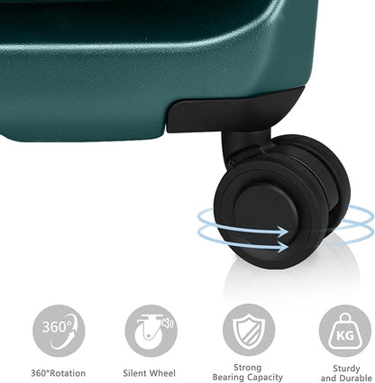 28 Inch Luggage with Spinner Wheels & TSA Lock, Expandable PC Hardside Large Checked Luggage with Top Opening, Durable Lightweight Rolling Suitcase, Green