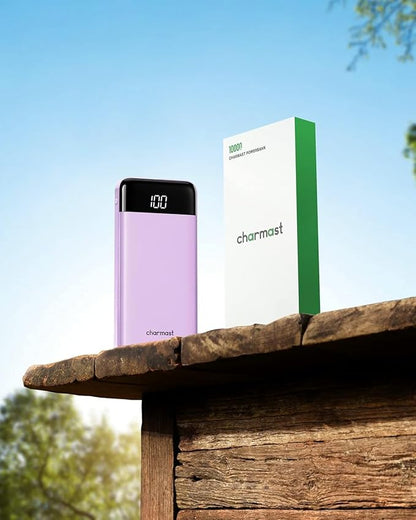 charmast Portable Charger with Built in Cables, Power Bank with Cords Wires, Slim 10000mAh Travel Battery Pack 6 Outputs 3 Inputs 6A Fast Charging for Samsung Google Pixel LG Moto iPhone iPad