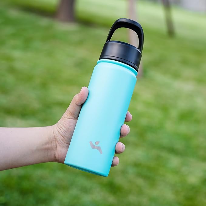 40oz Insulated Water Bottle Stainless Steel Sport Bottles with 3 Lids,Turquoise