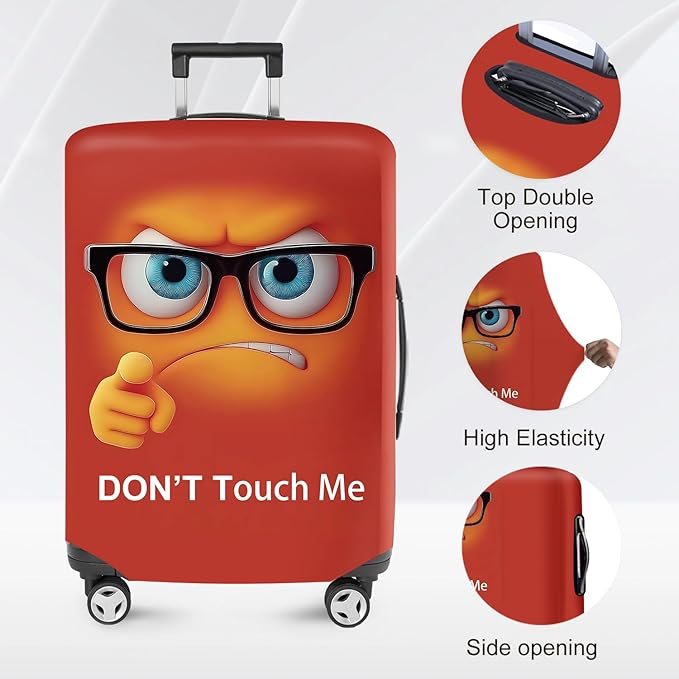 ANNA QUEEN Red Don't touch meTravel Luggage Cover Suitcase Protector Suitcase Cover Anti-Scratch,Stretchable Fit for 18-32Inch Luggage,Travel Bag Cover Washable XL(fits 29-32Inch suitcase)