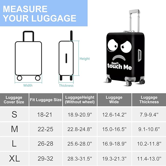 ANNA QUEEN Travel Luggage Cover Suitcase Protector Suitcase Cover Anti-Scratch,Stretchable Bag Cover Washable Durable Polyester with Elastic Hem with Zipper Closure