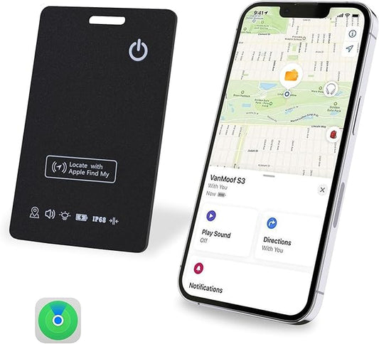 [Apple MFi Certified] LBPRT Air-Tag Card Rechargeable Wallet Tracker Thin 1.6mm, Item Finder Work with Apple Find My APP (iOS Only, Android not Supported) Smart Locator for Luggage Suitcase, Purse,Bag